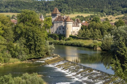 The Castle of Cleron and the River Loue
