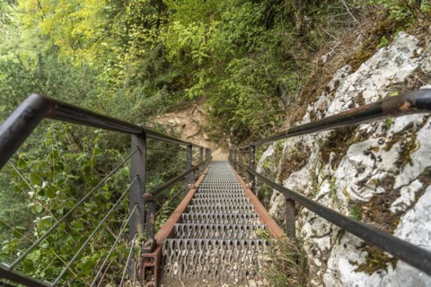 Stairs to the Echelles de la Mort Death Ladders in the Doubs Valley