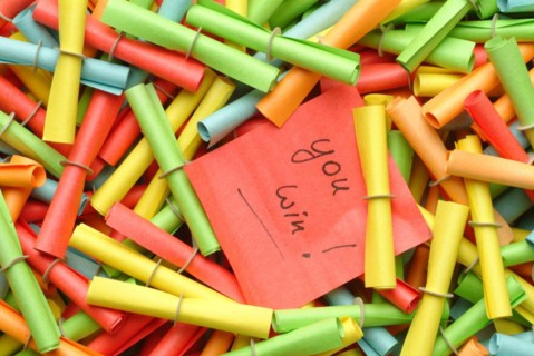 Tickets for a raffle with one open ticket