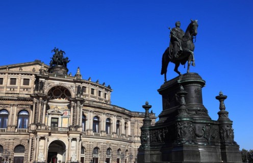 Semper Opera House with King John Monument