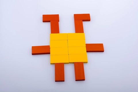 Colorful Domino Blocks on a white background