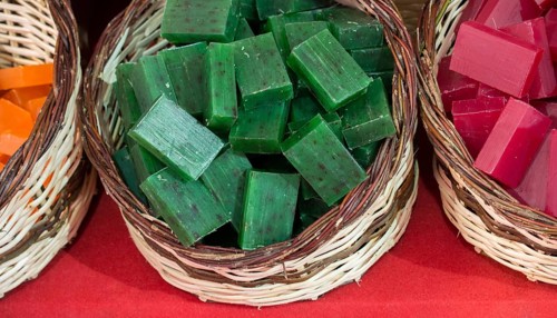 Collection of bars of fragrant hand made organic soap