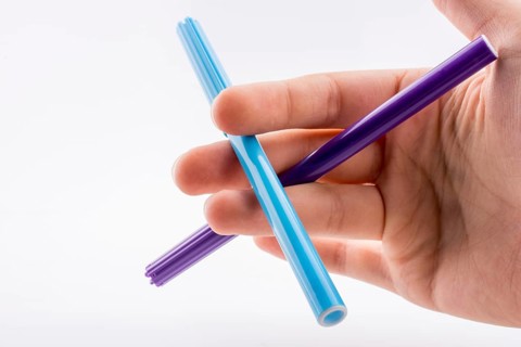 Color felt-tip pens of various color on white background