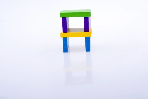Colorful Domino Blocks on a white background