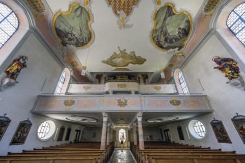 Organ gallery and ceiling fresco