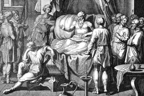 The dying Jacob blesses his sons