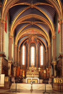 Interior view of the chancel of the baroque Saint-Dame-du-Bon-Remède church