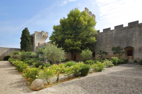 Courtyard of the historic Château du roi René built 15th century
