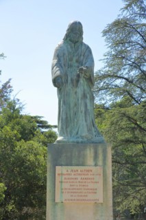 Statue and monument to French agronomist Jean Althen
