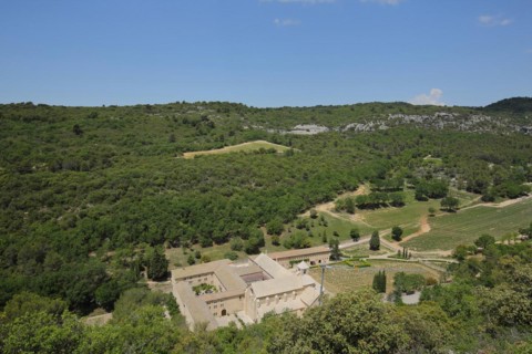 View from above on Abbaye de Sénanque built in 1148