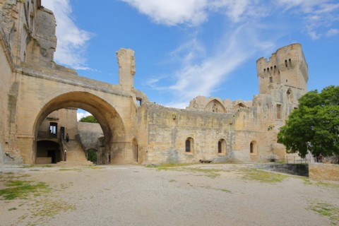 Inner courtyard of the Romanesque monastery Abbaye de Montmajour