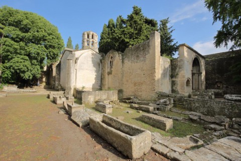 St-Honorat church and sarcophagi