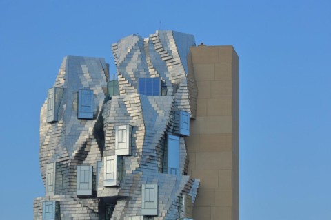 Modern building Tour Luma 56m high by architect Frank Gehry 2021