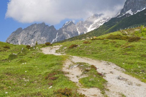 Hiking trail to the 4 huts in Riedingtal