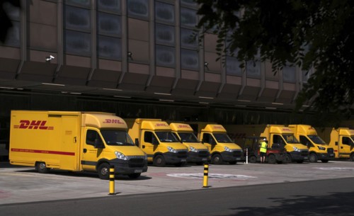 DHL delivery vehicles