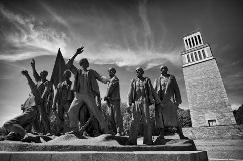 Memorial bell tower and group of figures by Fritz Cremer