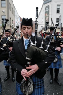 The Clew Bay Pipe Band gave special performances in Temple Bar as part of the Dublin Tradfest in 2023