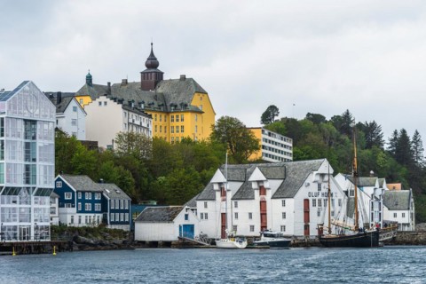 Fisheries Museum and Aspøy school in ALESUND