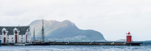 Panorama of Molja Lighthouse and Fisheries Museum in ALESUND