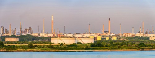 Sunrise over Esso Oil Terminal