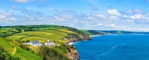 Cliffs over Start Point Lighthouse
