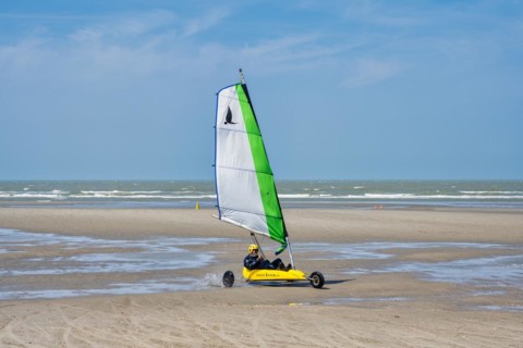 Beach sailors on the beach of De Panne