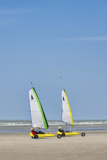 Beach sailors on the beach of De Panne