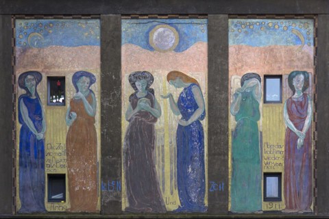Art Nouveau mural by the German painter William Straube