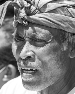 Portrait of a Balinese at a cremation