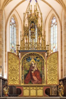 Madonna in the Rosary by Martin Schongauer in the interior of the Dominican Church in Colmar