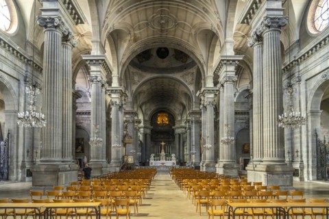 Interior of the Sainte-Madeleine Church in Besancon