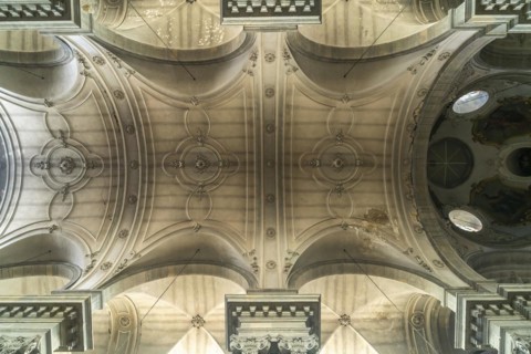 Dome and ceiling of the Sainte-Madeleine church in Besancon