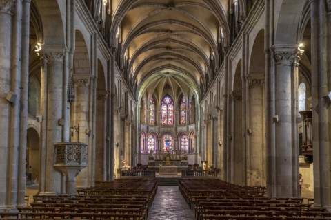 Interior of St John's Cathedral in Besancon