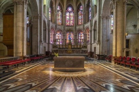 Interior of St John's Cathedral in Besancon