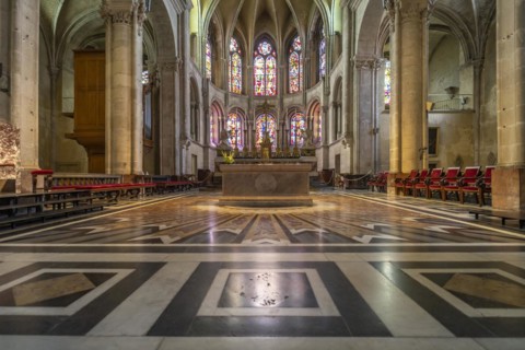 Interior of St John's Cathedral in Besancon
