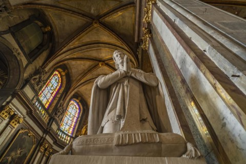 Statue in the interior of St John's Cathedral in Besancon