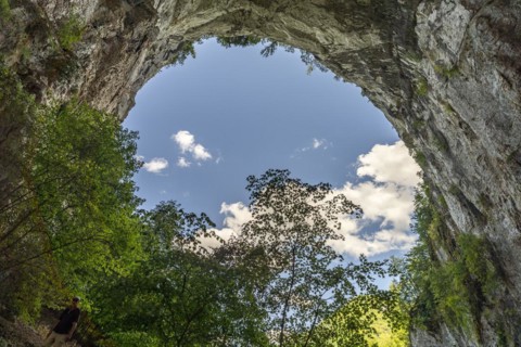 Cave Grotte Sarrazine at the Source du Lison near Nans-sous-Sainte-Anne