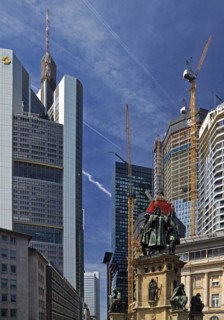 Major construction site with the project name Four Frankfurt