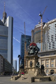 Major construction site with the project name Four Frankfurt