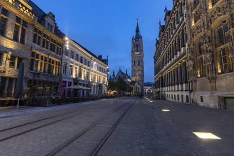 Evening atmosphere in the pedestrian zone
