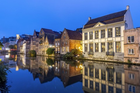 Historic buildings on the Leie