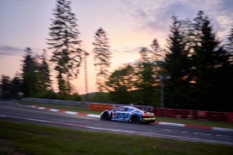 The Audi R8 LMS of Team Audi Sport Team Scherer PHX with Kolb