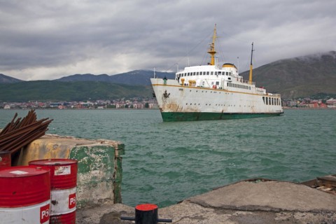 Train ferry across Lake Van between the cities Tatvan and Van