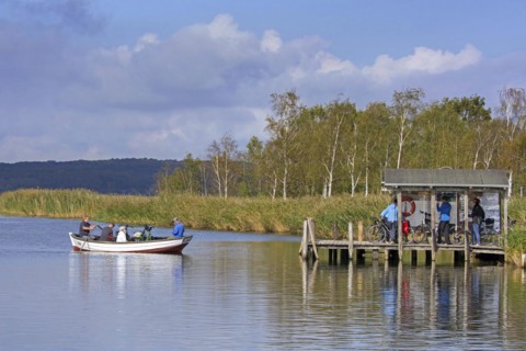 Moritzdorf passenger ferry across the Baaber Bek on the island Rügen