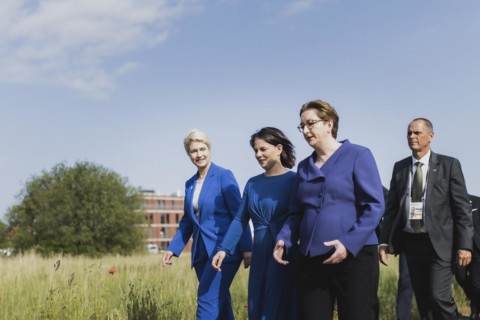(L-R) Manuela Schwesig, SPD, Minister-President of Mecklenburg-Western Pomerania, Annalena Bärbock