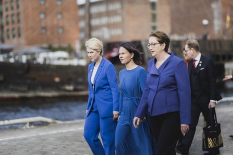 (L-R) Manuela Schwesig, SPD, Minister-President of Mecklenburg-Western Pomerania, Annalena Bärbock