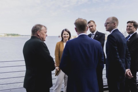 (L-R) Lars Lokke Rasmussen, Minister for Foreign Affairs of Denmark, Annalena Bärbock (Bündnis 90