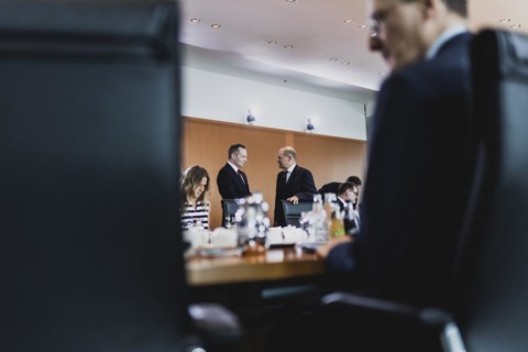(R-L) Olaf Scholz (SPD), Federal Chancellor, and Volker Wissing (FDP), Federal Minister of