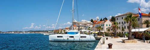 Promenade and Marina on the Mediterranean Sea Panorama Holiday in Rogoznica