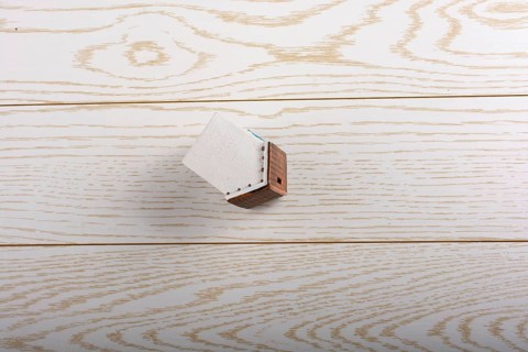 Little model house and on a parquet background